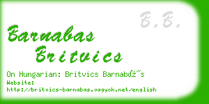 barnabas britvics business card